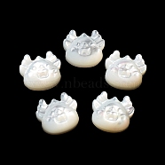 Natural White Shell, Freshwater Shell, Cattle, Floral White, 9.5x10.5x4.5mm, Hole: 1mm(SHEL-M020-03B)