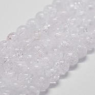 Natural Quartz Crystal Beads Strands, Rock Crystal Beads, Round, 6mm, Hole: 1mm, about 66pcs/strand, 14.9 inch~15.1 inch(G-G735-20-6mm)