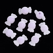 Flocky Acrylic Beads, Bead in Bead, Candy, Lilac, 11.5x21.5x12mm, Hole: 2.5mm(X-MACR-S275-26C)