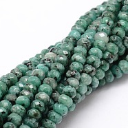 Dyed Natural Malaysia Jade Rondelle Beads Strands, Faceted, Cadet Blue, 4x2~3mm, Hole: 1mm, about 115pcs/strand, 14 inch(G-E316-2x4mm-23)