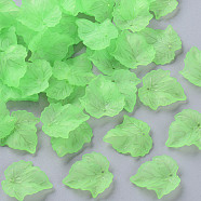 Autumn Theme Transparent Frosted Acrylic Pendants, Maple Leaf, Light Green, 24x22.5x3mm, Hole: 1mm(X-PAF002Y-28)