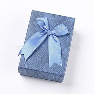 Cardboard Jewelry Set Boxes, with Sponge Pad Inside, Rectangle, Cornflower Blue, 9.35x6.3x3cm(CBOX-G016-02)