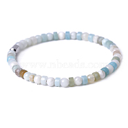 Natural Flower Amazonite Beads Stretch Bracelets for Women Men, 6-7/8 inch(17.6cm)(PW-WG6A9BA-08)