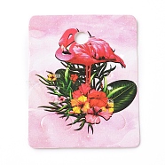 Paper Jewelry Display Cards, for Hanging Earring Display, Rectangle with Flamingo Shape, White, 50x40x0.3mm, Hole: 5.3mm(CDIS-G002-07A-04)