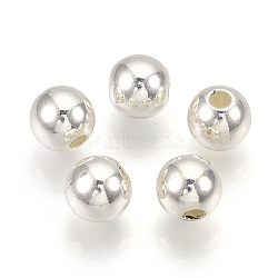 ABS Plastic Beads, Round, Silver Color Plated, 15.5~16x15mm, Hole: 2.5~3mm, about 184pcs/500g(OACR-S032-16mm-02)