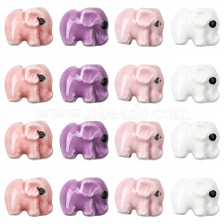 18Pcs 4 Colors Handmade Porcelain Beads, for Bracelet/Necklace Decoration, DIY Jewelry Accessories, Elephant, Mixed Color, 11x14mm(PORC-FS0001-43)