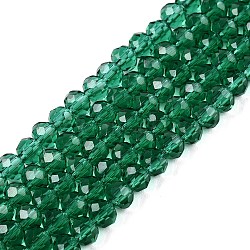 Glass Beads Strands, Faceted, Rondelle, Sea Green, 4mm, Hole: 0.8~1mm, about 105~110pcs/strand, 38~39cm(EGLA-A044-T4mm-D18)