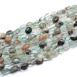 Natural Lodolite Quartz Beads Strands, Tumbled Stone, Nuggets, 5~12x6~7mm, Hole: 0.8mm, about 46~57pcs/strand, 15.16 inch(38.5cm)(X-G-L550A-07)