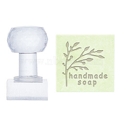 Clear Acrylic Soap Stamps, DIY Soap Molds Supplies, Rectangle, Tree, 60x38x38mm, Pattern: 34x35mm(DIY-WH0438-027)