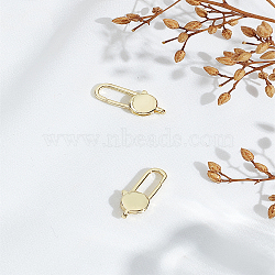 2Pcs Brass Lobster Claw Clasps, Flat Round, Real 18K Gold Plated, 25x10x4mm, Hole: 3x2mm(KK-LP0004-46)