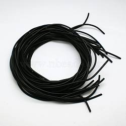 Synthetic Rubber Beading Cord, Round, Solid, No Hole, Black, 4.0mm, about 1.09 yards(1m)/strand(RCOR-A013-02-4.0mm)