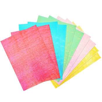 A4 Shiny Craft Papers, Sparkling Origami Paper, Rectangle, Mixed Color, 297x210x0.1mm, 5 colors, 2 sheets/color, 10 sheets/bag