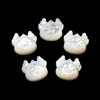 Natural White Shell, Freshwater Shell, Cattle, Floral White, 9.5x10.5x4.5mm, Hole: 1mm