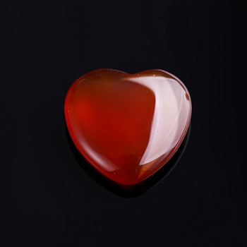 Natural Carnelian Love Heart Stone, Pocket Palm Stone for Reiki Balancing, Home Display Decorations, 20x20mm