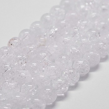 Natural Quartz Crystal Beads Strands, Rock Crystal Beads, Round, 6mm, Hole: 1mm, about 66pcs/strand, 14.9 inch~15.1 inch