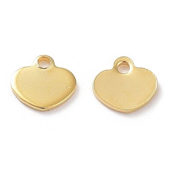 201 Stainless Steel Charms, Heart Charm, Golden, 5.5x5.5x0.6mm, Hole: 1mm