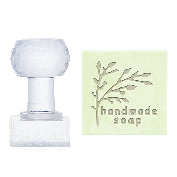 Clear Acrylic Soap Stamps, DIY Soap Molds Supplies, Rectangle, Tree, 60x38x38mm, Pattern: 34x35mm