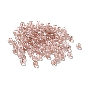6/0 Transparent Glass Seed Beads, Round Hole, Rondelle, Dark Salmon, 4~4.5x3~4mm, Hole: 0.8~1.5mm