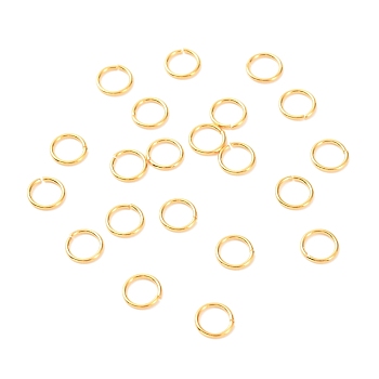 Brass Open Jump Rings, Long-Lasting Plated, Round Ring, Real 18K Gold Plated, 21 Gauge, 6x0.7mm, Inner Diameter: 4.6mm