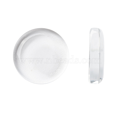 18mm Clear Flat Round Glass Cabochons