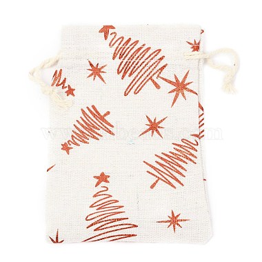 Christmas Theme Cotton Fabric Cloth Bag(X-ABAG-H104-B19)-2