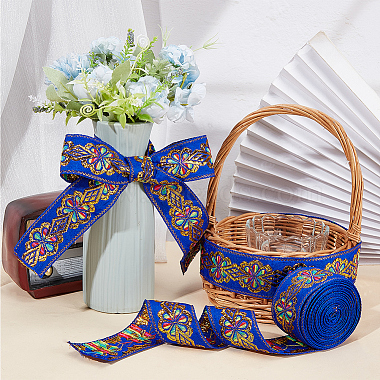 Flat Ethnic Style Embroidery Polyester Ribbons(OCOR-WH0067-86A)-4