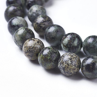 Natural African Turquoise(Jasper) Beads Strands(G-D809-02-8mm)-2