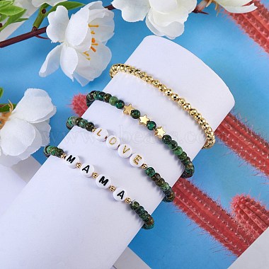 love mama perles empilant des bracelets extensibles pour la fête des mères(BJEW-SZ0001-90)-6