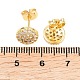 Brass Micro Pave Clear Cubic Zirconia Stud Earrings(EJEW-F405-06G)-3