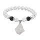 quartz naturel bracelets extensibles de perles de cristal(BJEW-JB10070-05)-1