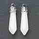 Bullet Natural White Jade Pointed Pendants(G-E332-C27)-1