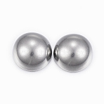 Tarnish Resistant 304 Stainless Steel Cabochons, Fit Floating Locket Charms, Half Round/Dome, Stainless Steel Color, 12x6mm(STAS-H398-12mm-37P)