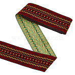 4.8~5 Yards Elephant/Cross/Rhombus Ethnic Style Polyester Jacquard Wide Ribbon, Clothes Accessories, FireBrick, 2 inch(52mm), about 4.8~5yard(OCOR-PH0004-35B)