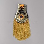 Fashionable Tassel Epaulettes, Shoulder Badge, with Alloy Chains & Pin, Cloth Findings, Gold, 183mm(AJEW-WH0518-31A-G)
