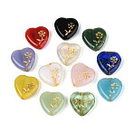 Baking Paint and Golden Metal Enlaced Glass Beads, Heart with Flower, Mixed Color, 16x15.5~16x4~5mm, Hole: 0.9~1.2mm(DGLA-T004-29M)