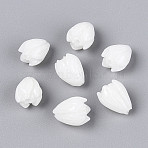 Dyed Synthetic Coral Beads, Jasmine Flower, White, 8~9x6~7.5mm, Hole: 1.2mm(CORA-N002-B-04M)