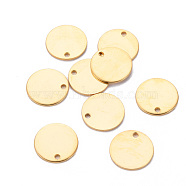 201 Stainless Steel Stamping Blank Tag Pendants, Flat Round, Golden, 12x1mm, Hole: 1.4mm(X-STAS-T058-12mm-G)