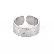 304 Stainless Steel Flat with Word Love Open Cuff Ring for Women, Stainless Steel Color, US Size 9 1/4(19.1mm)(RJEW-S405-205P)