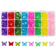 Transparent Acrylic Beads, Butterfly, Mixed Color, 12.5x15.5x5.5mm, Hole: 1.8mm, 400pcs/box(TACR-PH0001-10)