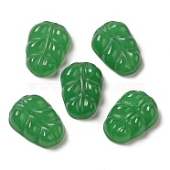 Dyed Natural Malaysia Jade Carved Cabochons, Leaf, Green, 15.5x11.5x4.5mm(G-Q192-03)