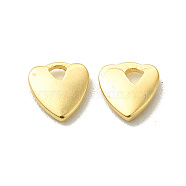 Brass Charms, Cadmium Free & Lead Free, Heart Charm, Real 24K Gold Plated, 6x6x1mm, Hole: 1mm(KK-H442-25G)