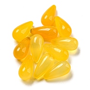 Natural Yellow Onyx Agate Beads, No Hole/Undrilled, Dyed & Heated, Teardrop, Dark Orange, 18.5x9mm(G-F741-02B-03)