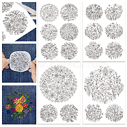4 Sheets 11.6x8.2 Inch Stick and Stitch Embroidery Patterns, Non-woven Fabrics Water Soluble Embroidery Stabilizers, Flower, 297x210mmm(DIY-WH0455-033)