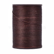 Flat Waxed Thread String, Micro Macrame Cord, for Leather Sewing Stitching, Coconut Brown, 0.8mm, about 109.36 yards(100m)/roll(X-YC-P003-A06)