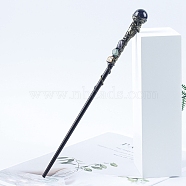 Synthetic Blue Goldstone Magic Wand, Cosplay Magic Wand, with Wood Wand, for Witches and Wizards, 260mm(PW-WG11250-01)