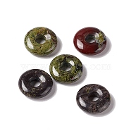 Natural Dragon Blood Pendants, Donut/Pi Disc Charm Charm, 20x5~7mm, Hole: 6mm(G-E135-03G)