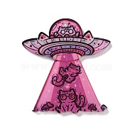 Halloween Theme Opaque Acrylic Pendants, Spaceship, 47.5x43.5x2.2mm, Hole: 2mm(SACR-Z006-04A)