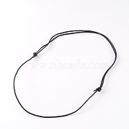 Adjustable Cowhide Leather Cord Necklace Making, Black, 18.5 inch(X-NJEW-JN01489)