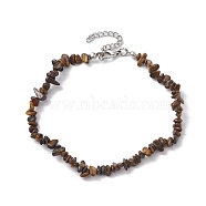 Natural Gemstone Beads Anklets, Chips, 10-5/8~11 inch(27~28cm)(AJEW-AN00583-03)