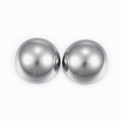 304 Stainless Steel Cabochons, Fit Floating Locket Charms, Half Round/Dome, Stainless Steel Color, 12x6mm(STAS-H398-12mm-37P)